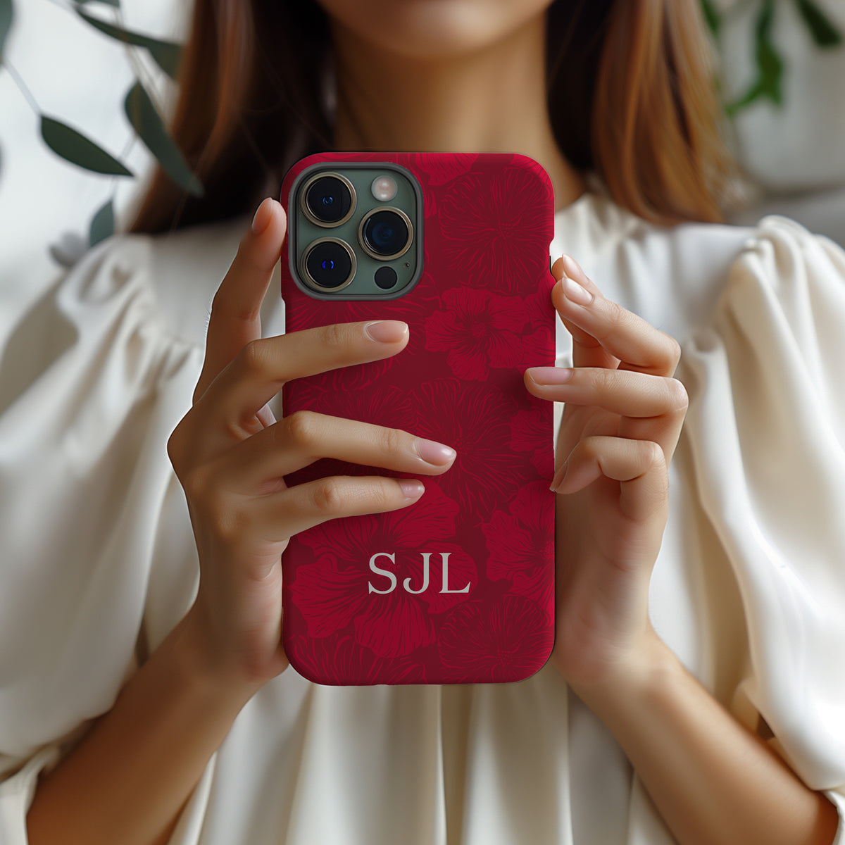 Enjoy summer vibes with our Tropical Crimson phone case.