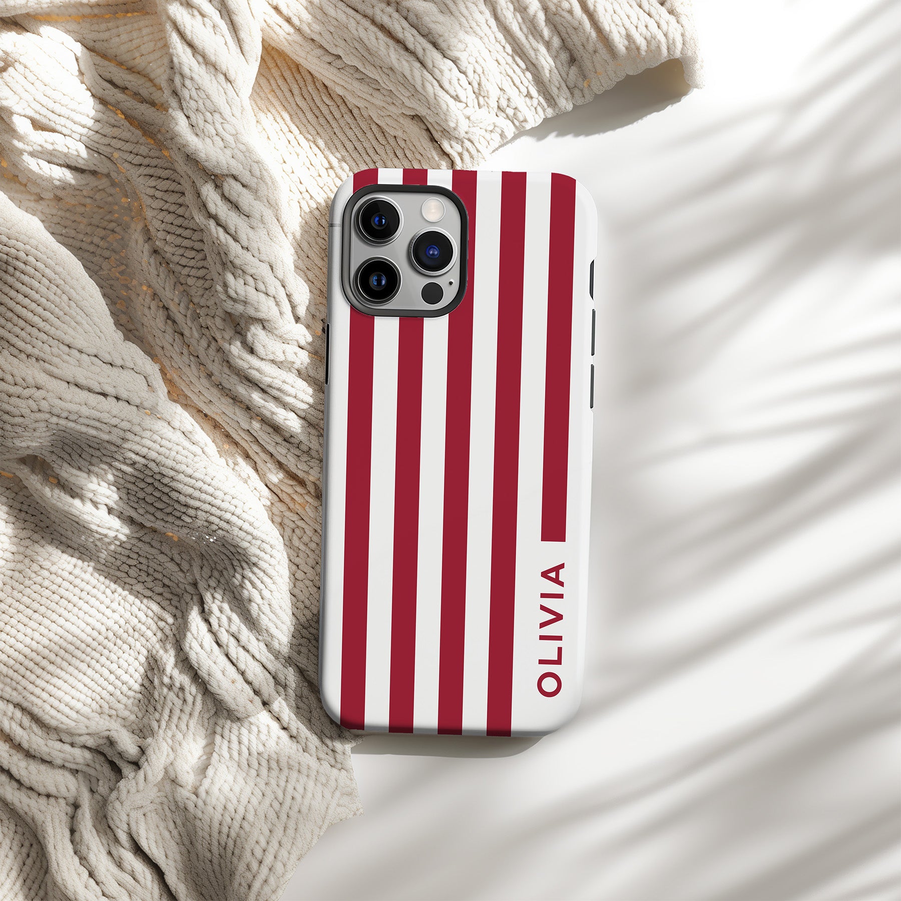 Jazz up your phone with our classic preppy stripes phone case.