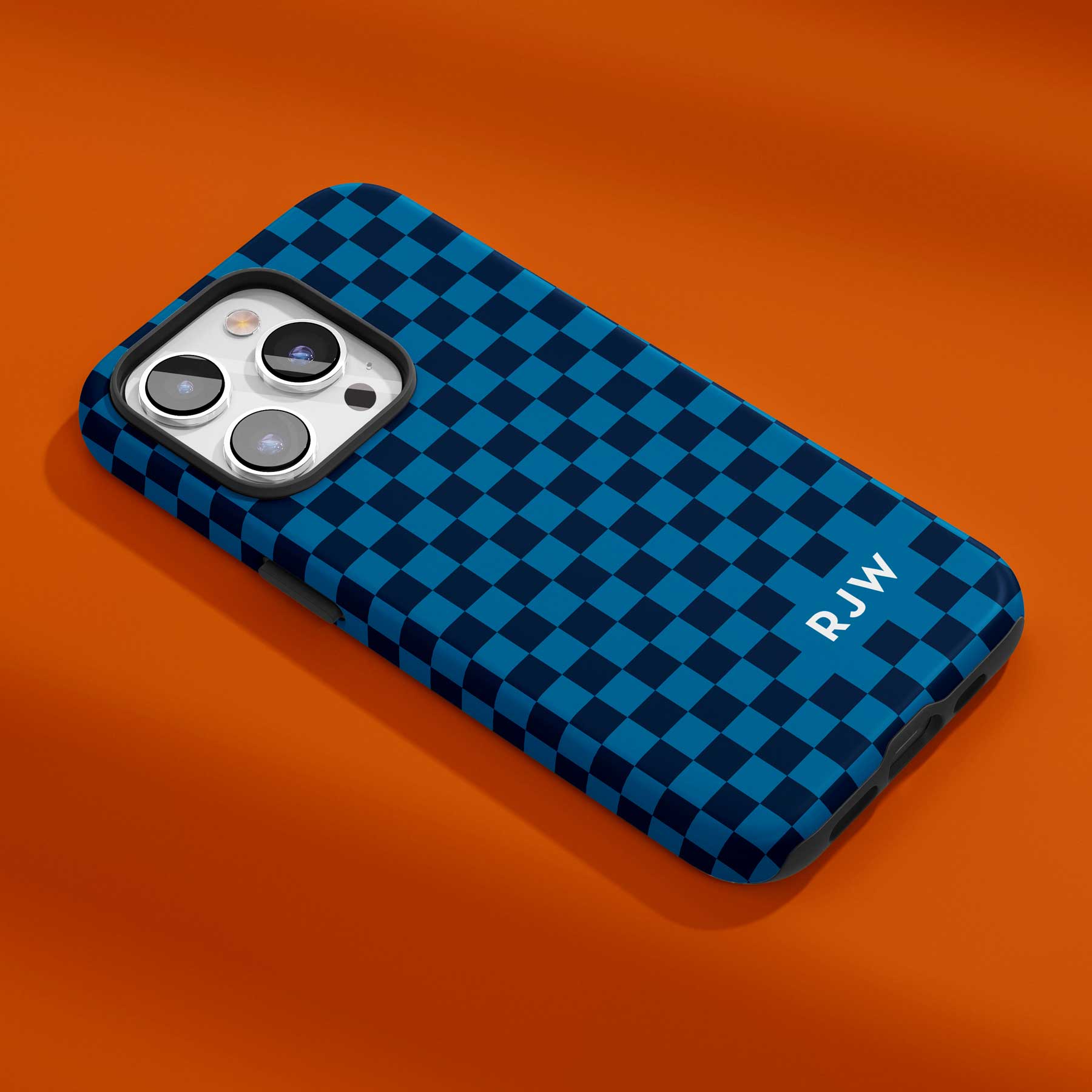 Elegant blue checkered phone case for Auburn fans.