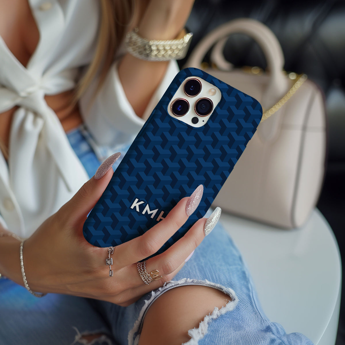 Auburn Heritage Blue Petit Chevron Phone Case