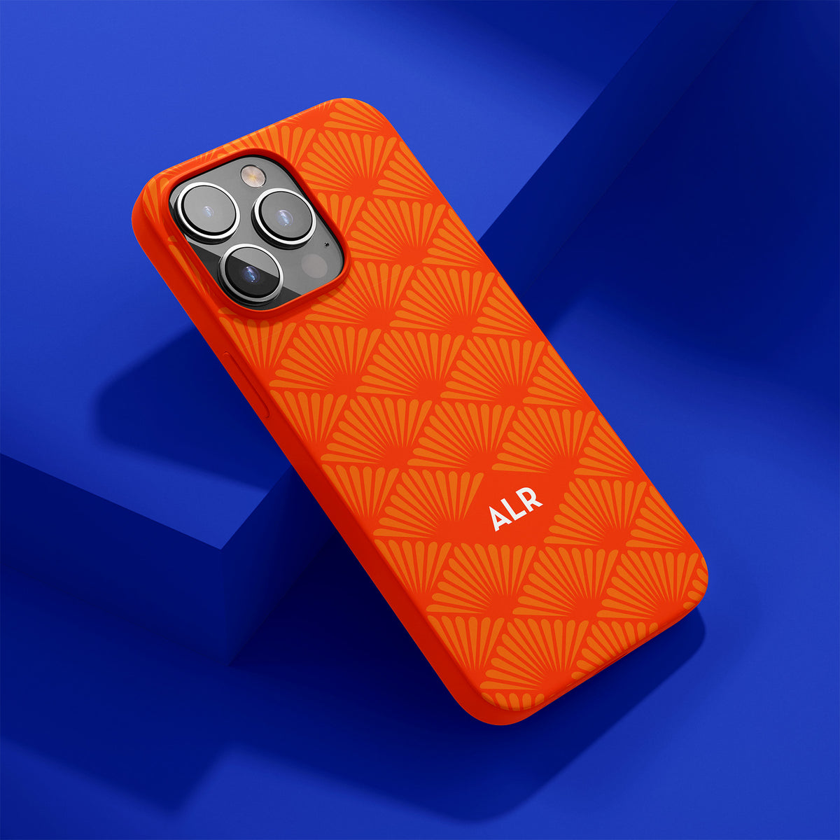 Personalizable orange fan blade diamond grid phone case for University of Florida fans – a sleek, luxurious design to rep your Gator pride with a custom touch!