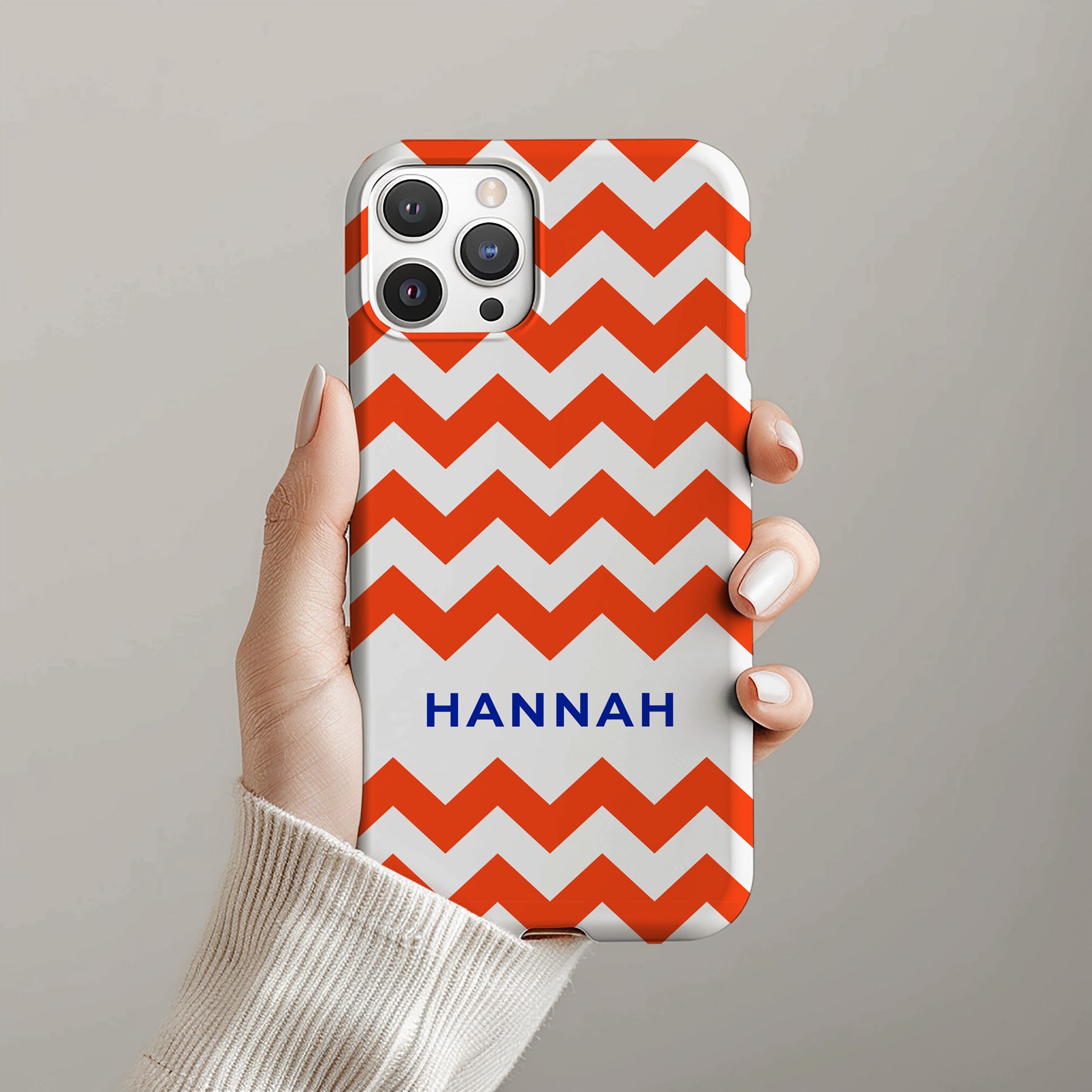 Personalizable blue and white zigzag phone case for University of Florida fans – a playful and fun design that adds a bold, stylish twist to your Gator pride with a monogrammed touch!