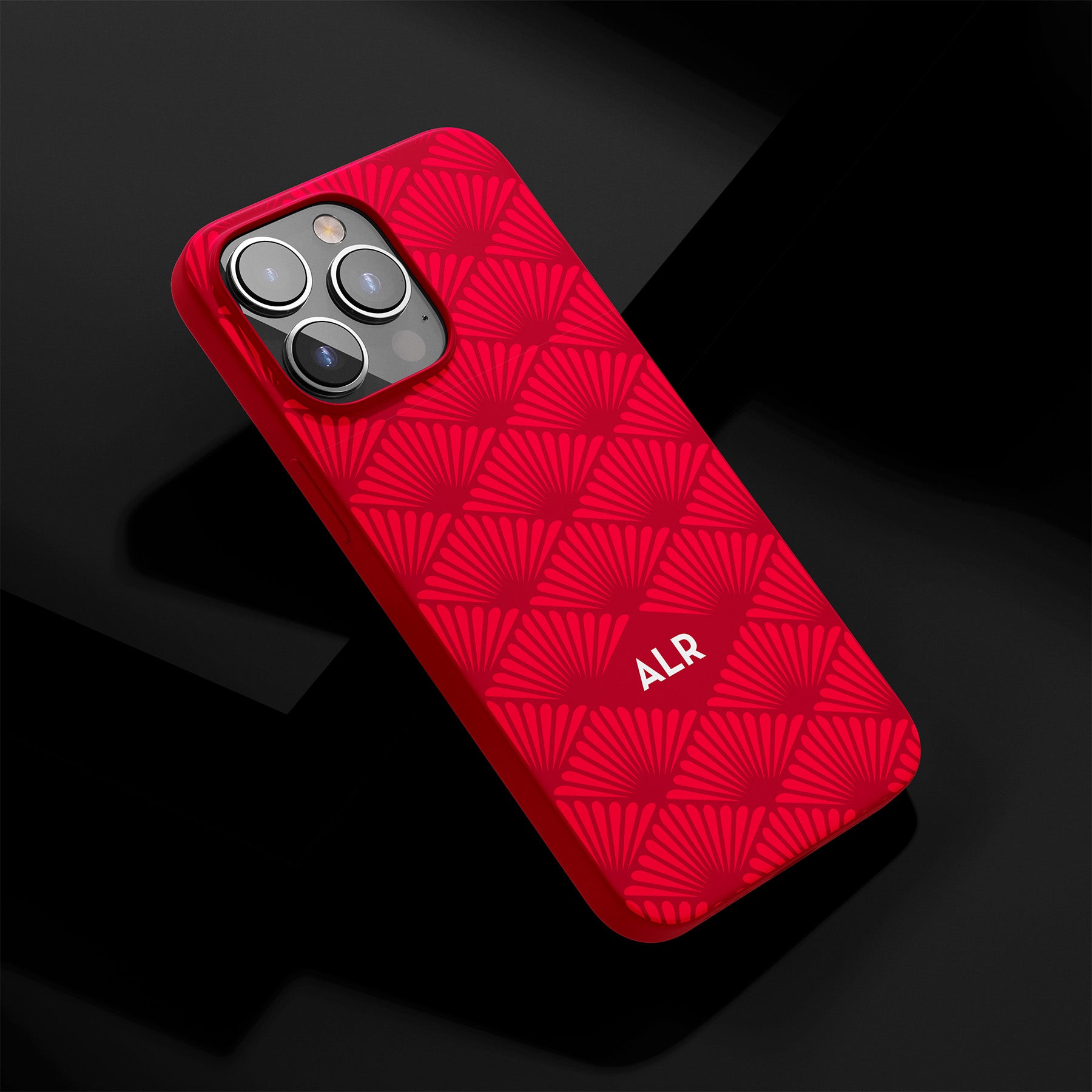 Personalizable Athens Red and white fan blade diamond grid phone case for University of Georgia fans – a sleek, luxurious design to rep your Bulldog pride with a custom touch!