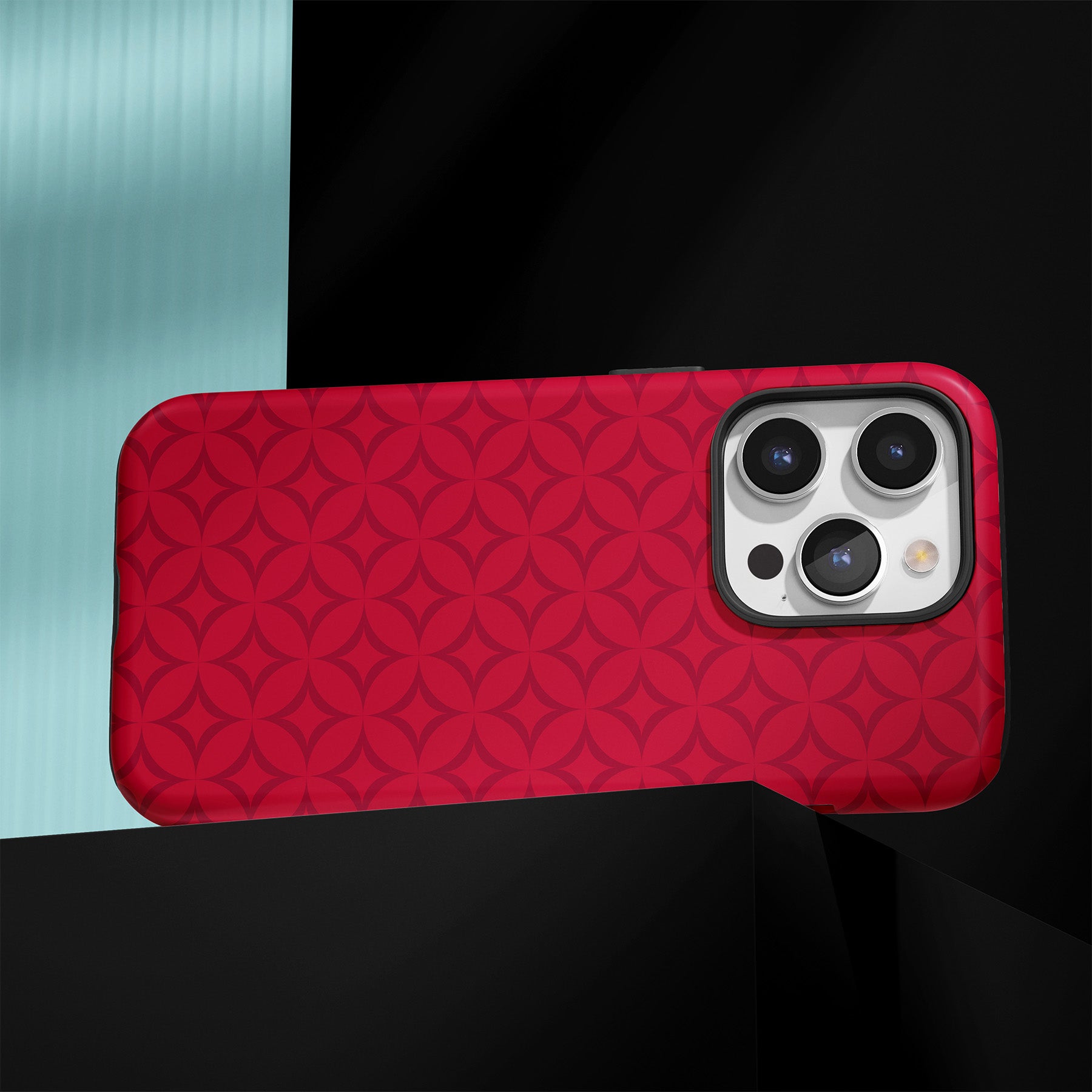 Personalizable Athens Red and white interlocking circles grid phone case for University of Georgia fans – a chic, luxury-inspired design perfect for adding a stylish, custom touch to your Bulldog spirit!