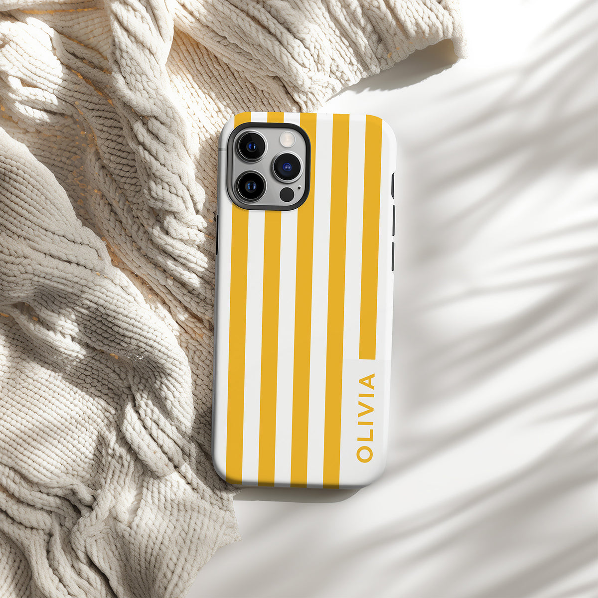 Personalizable maroon and white striped phone case for Missouri fans – sleek vertical stripes create a bold, timeless look for a stylish accessory.