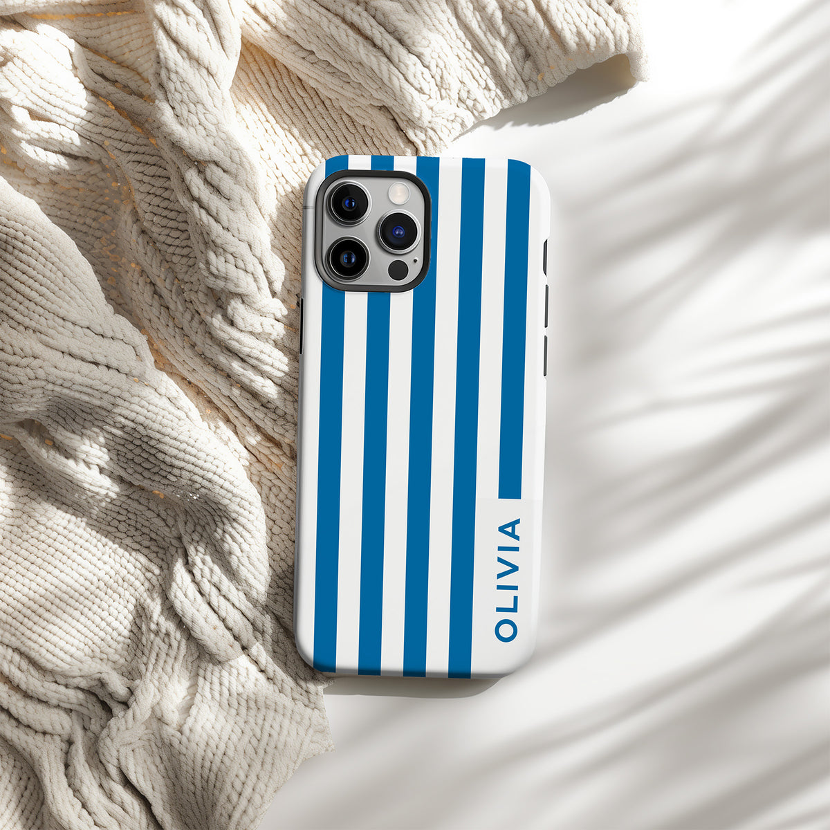 Oxford Blue Classic Stripes Design Phone Case