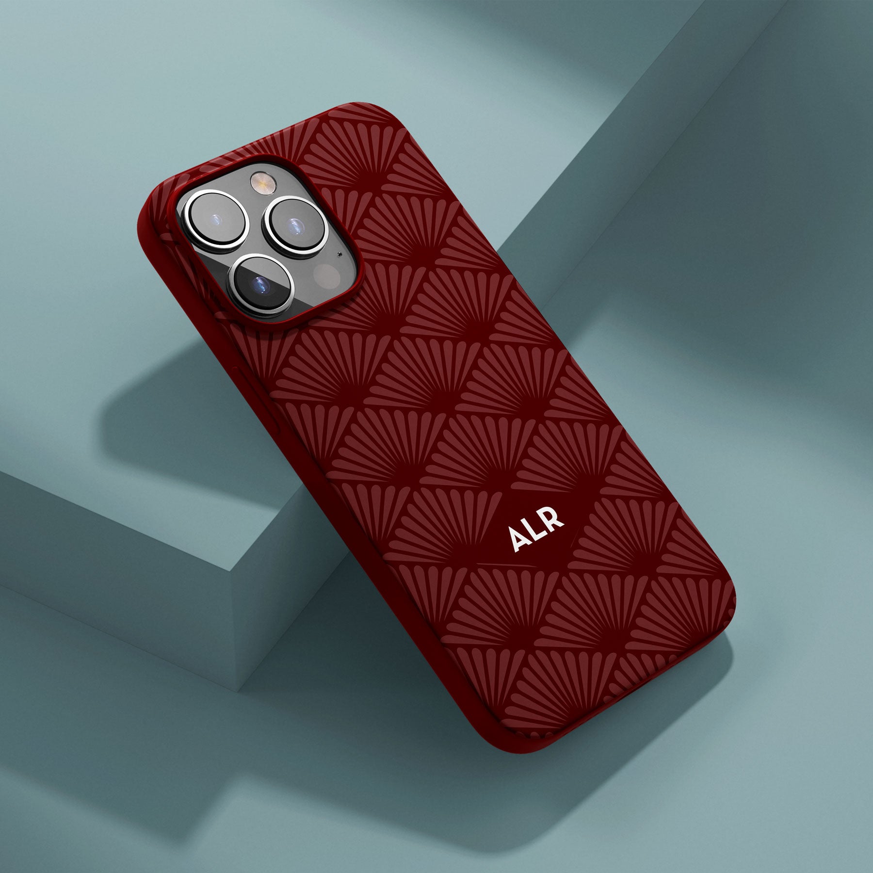 Personalizable maroon fan blade diamond grid phone case for Texas fans – an elegant, tone-on-tone design that adds bold texture and a refined touch to your phone.