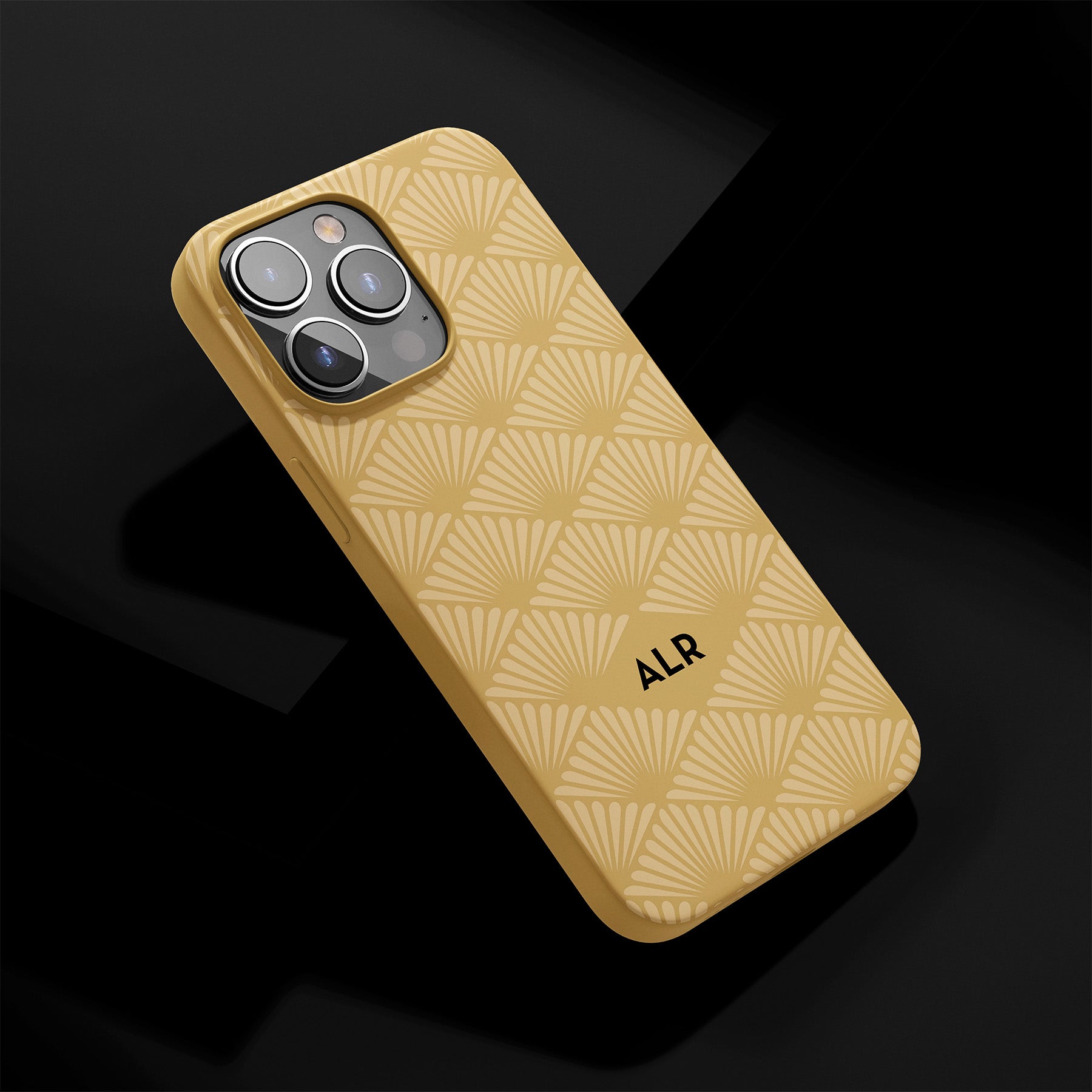 Personalizable fan blade diamond grid phone case from Nashville Gold – an elegant tone-on-tone pattern that adds bold texture and refined flair to your style.